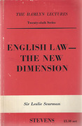 Cover of The Hamlyn Lectures: English Law - The New Dimension