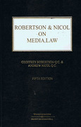 Cover of Robertson &#38; Nicol on Media Law