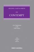 Cover of Arlidge, Eady &#38; Smith on Contempt 5th ed: 1st Supplement