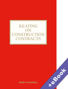 Cover of Keating on Construction Contracts (Book &#38; eBook Pack)
