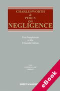 Cover of Charlesworth &#38; Percy on Negligence 15th ed: 1st Supplement (eBook)