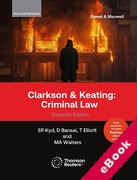 Cover of Clarkson and Keating: Criminal Law - Text and Materials (eBook)