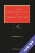 Cover of Stroud's Judicial Dictionary of Words and Phrases 11th ed: 1st Supplement (Book &#38; eBook Pack)
