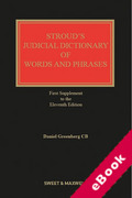 Cover of Stroud's Judicial Dictionary of Words and Phrases 11th ed: 1st Supplement (eBook)