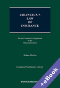 Cover of Colinvaux's Law of Insurance 13th ed: 2nd Supplement (Book &#38; eBook Pack)