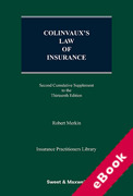 Cover of Colinvaux's Law of Insurance 13th ed: 2nd Supplement (eBook)