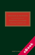 Cover of Preston &#38; Newsom: Restrictive Covenants Affecting Freehold Land (eBook)