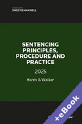 Cover of Sentencing Principles, Procedure and Practice 2025 (Book &#38; eBook Pack)