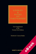 Cover of Lindley &#38; Banks on Partnership 21ed: 1st Supplement (eBook)