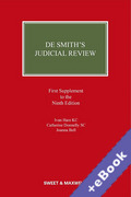 Cover of De Smith's Judicial Review 9th ed: 1st Supplement (Book &#38; eBook Pack)