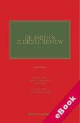 Cover of De Smith's Judicial Review 9th edition with 1st Supplement (eBook)