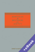 Cover of Bowstead &#38; Reynolds On Agency 23rd ed with 1st Supplement (Book &#38; eBook Pack)