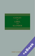 Cover of Gatley on Libel and Slander 13th ed with 1st Supplement (Book &#38; eBook Pack)