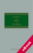 Cover of Gatley on Libel and Slander 13th ed with 1st Supplement (eBook)