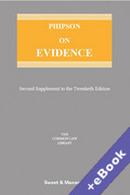 Cover of Phipson on Evidence 20th ed: 2nd Supplement (Book &#38; eBook Pack)