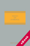 Cover of Phipson on Evidence 20th ed with 2nd Supplement (eBook)