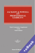 Cover of Jackson &#38; Powell on Professional Liability 9th ed: 3rd Supplement (Book &#38; eBook Pack)