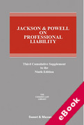 Cover of Jackson &#38; Powell on Professional Liability 9th ed: 3rd Supplement (eBook)