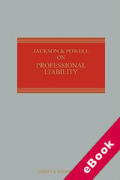 Cover of Jackson &#38; Powell on Professional Liability 9th ed with 3rd Supplement (eBook)