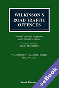 Cover of Wilkinson's Road Traffic Offences 31st ed: 2nd Supplement (Book &#38; eBook Pack)