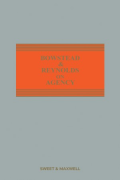 Cover of Bowstead &#38; Reynolds On Agency 23rd ed with 1st Supplement