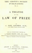 Cover of A Treatise on the Law of Prize