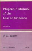 Cover of Phipson's Manual of the Law of Evidence 9th ed