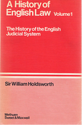 Cover of Sir William Searle Holdsworth: A History of English Law Volume 1: Book I - The Judicial System