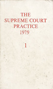 Cover of The Supreme Court Practice 1979 (The White Book) Volume 1 only