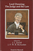 Cover of Lord Denning: The Judge and the Law