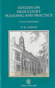 Cover of Odgers on High Court Pleading and Practice 23rd ed