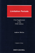 Cover of Limitation Periods 5th ed: 1st supplement