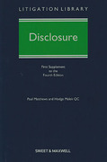 Cover of Disclosure 4th ed: 1st Supplement