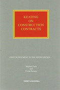 Cover of Keating on Construction Contracts 9th ed: 2nd Supplement