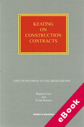 Cover of Keating on Construction Contracts 9th ed: 2nd Supplement (eBook)