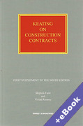 Cover of Keating on Construction Contracts 9th ed: 2nd Supplement (Book & eBook Pack)