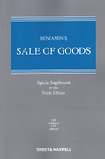 Cover of Benjamin's Sale of Goods 9th ed: Special Supplement