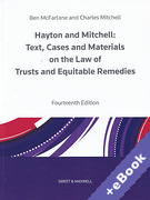 Cover of Hayton and Mitchell: Text, Cases and Materials on the Law of Trusts and Equitable Remedies (Book & eBook Pack)