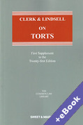 Cover of Clerk & Lindsell On Torts 21st ed: 1st Supplement (Book & eBook Pack)