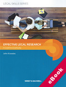 Cover of Effective Legal Research (eBook)