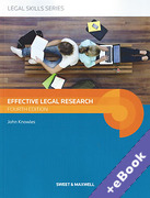 Cover of Effective Legal Research (Book & eBook Pack)