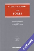 Cover of Clerk & Lindsell On Torts 21st ed: 2nd Supplement (Book & eBook Pack)