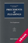 Cover of Bullen & Leake & Jacob's Precedents of Pleadings 18th ed: 1st Supplement (eBook)