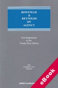 Cover of Bowstead & Reynolds On Agency 21st ed: 1st Supplement (eBook)