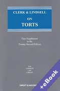 Cover of Clerk & Lindsell On Torts 22nd ed: 1st Supplement (Book & eBook Pack)