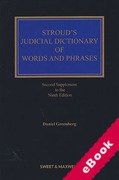 Cover of Stroud's Judicial Dictionary of Words and Phrases 9th ed: 2nd Supplement (eBook)