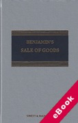 Cover of Benjamin's Sale of Goods 10th ed with 2nd Supplement (eBook)