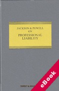 Cover of Jackson & Powell on Professional Liability 8th ed with 4th Supplement (eBook)