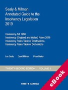 Cover of Sealy & Milman: Annotated Guide to the Insolvency Legislation 2019: Volume 1 (eBook)
