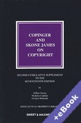 Cover of Copinger and Skone James on Copyright 17th ed: 2nd Supplement (Book & eBook Pack)